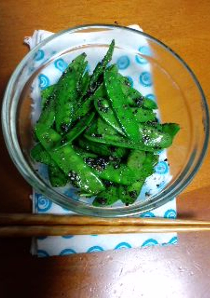 今が旬！きぬさやのごまあえ-レシピのメイン写真