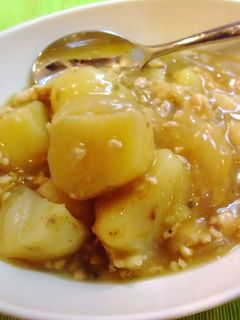 新じゃがと玉ねぎの鶏そぼろあん♥-レシピのメイン写真