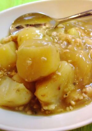 新じゃがと玉ねぎの鶏そぼろあん♥-レシピのメイン写真