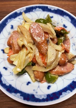 ウィンナーと野菜ガーリックマヨ炒め-レシピのメイン写真