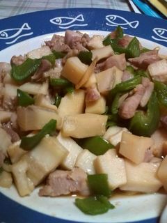 竹の子(筍)と鶏肉とピーマンの炒め物-レシピのメイン写真