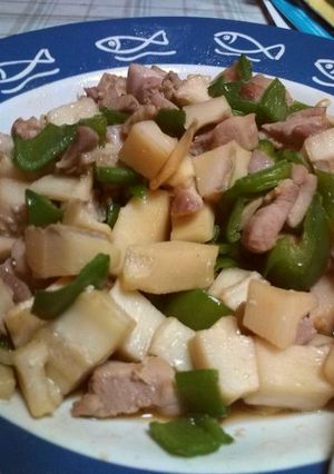 竹の子（筍）と鶏肉とピーマンの炒め物-レシピのメイン写真