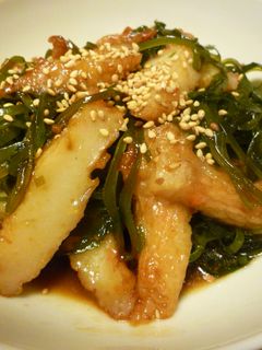 ♡☆焼肉のたれで♪切り昆布とさつま揚炒め-レシピのメイン写真