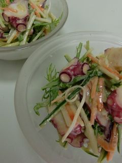 しゃきしゃき野菜とたこの味噌マヨサラダ-レシピのメイン写真