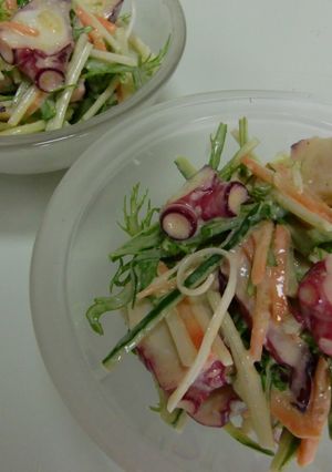 しゃきしゃき野菜とたこの味噌マヨサラダ-レシピのメイン写真