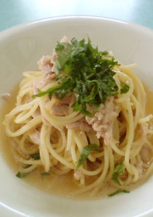 簡単!青じそ&ツナの冷製パスタ-レシピのメイン写真