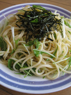 シャキシャキ水菜の明太子スパゲティ-レシピのメイン写真