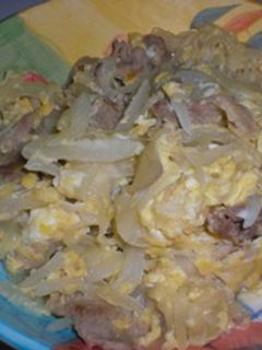 簡単!玉子と玉ねぎと豚肉の炒め物-レシピのメイン写真