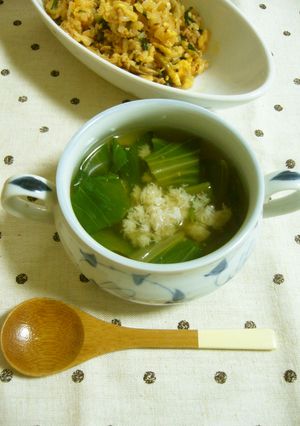 チンゲン菜とカニ缶で中華スープ-レシピのメイン写真