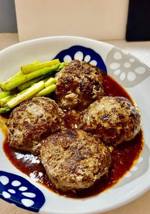 ダシダ1発!粗挽きハンバーグ-レシピのメイン写真