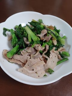 菜の花と豚肉の炒め物-レシピのメイン写真