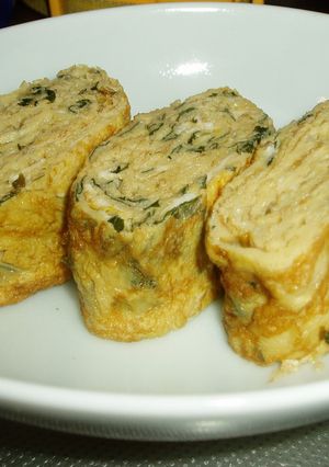 大葉にんにく醤油入り卵焼き-レシピのメイン写真
