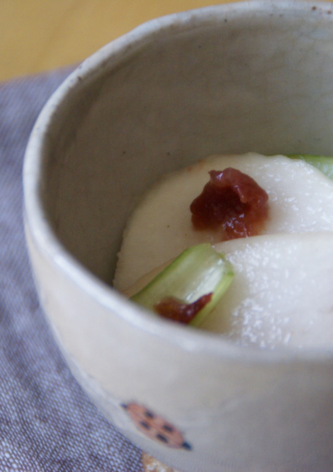 かぶと梅の漬物　鶏がら合わせだし-レシピのメイン写真