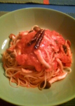 ツナ＆キノコのトマトソーススパゲティー☆-レシピのメイン写真