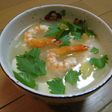 プリプリ海老とトロトロ豆腐の塩味あんかけ