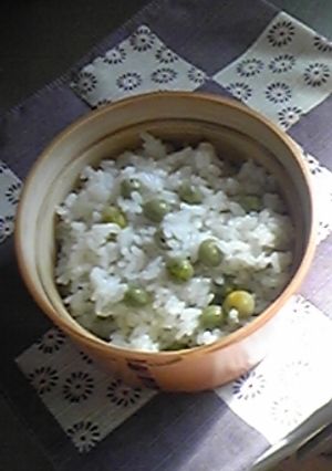 簡単!グリンピースの豆ごはん。。。-レシピのメイン写真