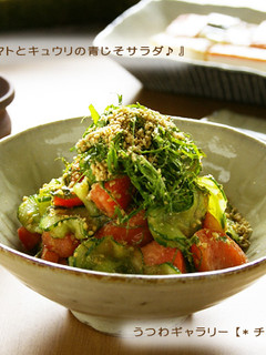トマトとキュウリの青じそサラダ♪-レシピのメイン写真