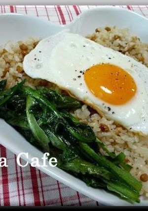 納豆チャーハン春菊入り-レシピのメイン写真