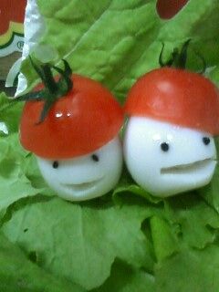 お弁当に☆トマト帽子のうずらちゃん-レシピのメイン写真