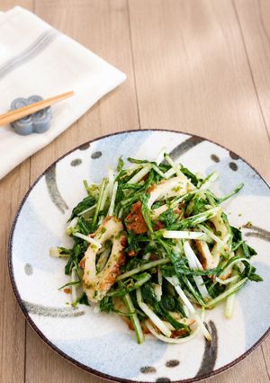 すぐでき！水菜とちくわの青のりみそ和え-レシピのメイン写真