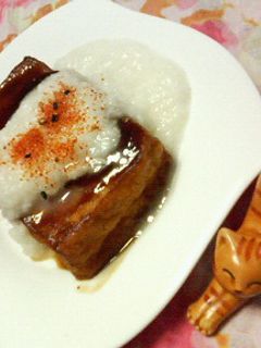 ✿焼肉風味の❀焼き厚揚げ✿とろろがけ-レシピのメイン写真