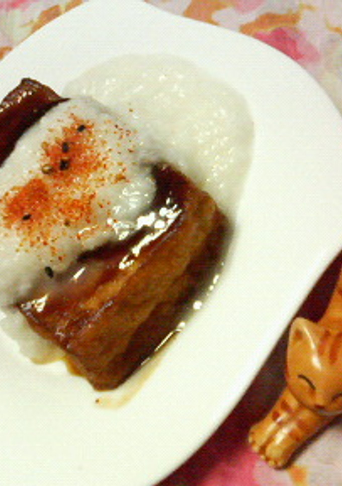✿焼肉風味の❀焼き厚揚げ✿とろろがけ-レシピのメイン写真