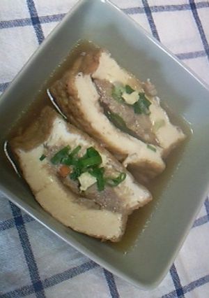 簡単おいしい♪厚揚げの肉詰め(^O^)♪-レシピのメイン写真