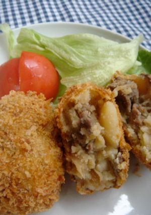 牛切り落とし肉で♪美味しい甘辛コロッケ-レシピのメイン写真