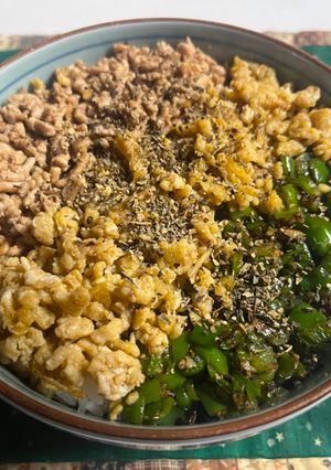 洋風三色そぼろ丼-レシピのメイン写真