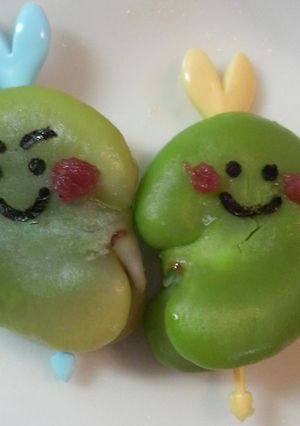 そら豆君☆そら豆ちゃん(キャラ弁)-レシピのメイン写真