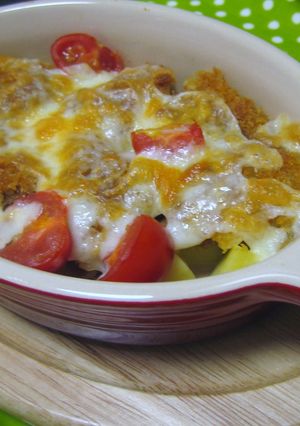 サクサク☆メンチとポテトのチーズ焼き-レシピのメイン写真