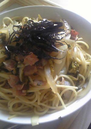 ベーコンと高菜の和風パスタ-レシピのメイン写真