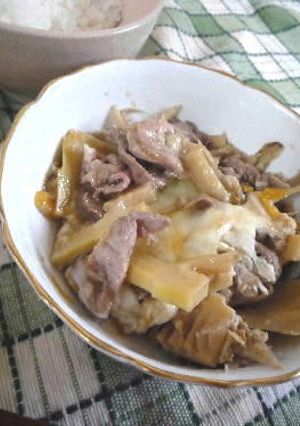春の味覚　たけのことゴボウの柳川風卵とじ-レシピのメイン写真