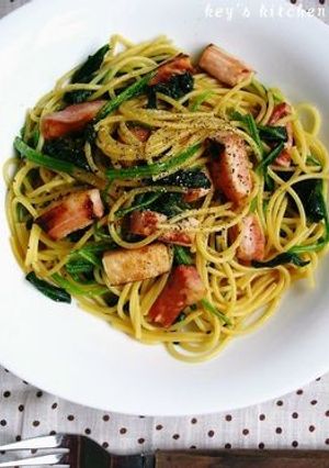 ベーコンとほうれん草の和風パスタ-レシピのメイン写真
