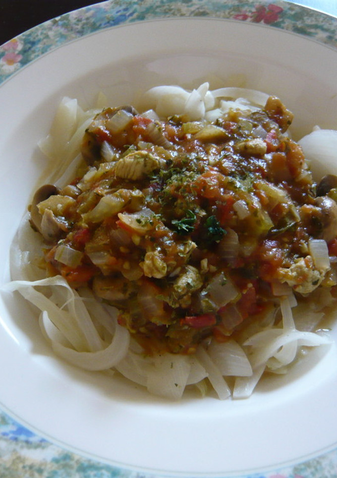 ﾍﾙｼｰ新たまねぎのミートソースパスタ風-レシピのメイン写真