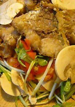 鰺のチーズ揚げサラダ-レシピのメイン写真