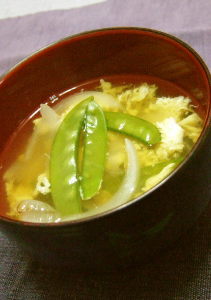 簡単☆さやえんどう（絹さや）のかき玉汁-レシピのメイン写真