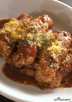 アスパラポークロール赤ワインケチャップ煮-レシピのメイン写真