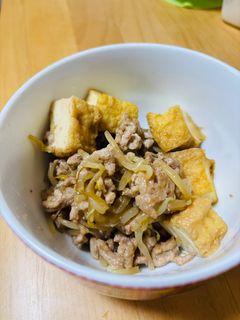 厚揚げと挽肉の炒めもの-レシピのメイン写真