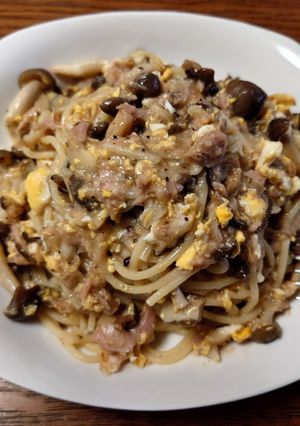 しめじとツナとたまごのパスタ-レシピのメイン写真
