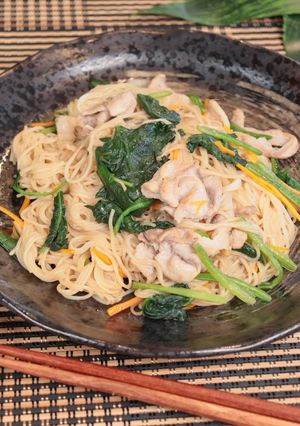 ほうれん草のそうめんチャンプル-レシピのメイン写真