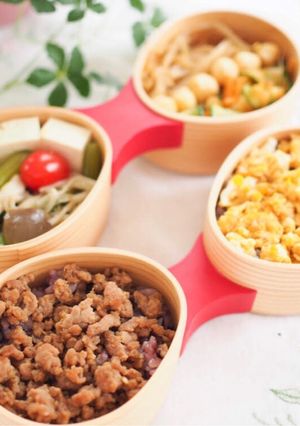 時短！節約！お弁当にもひき肉そぼろ牛豚鶏-レシピのメイン写真