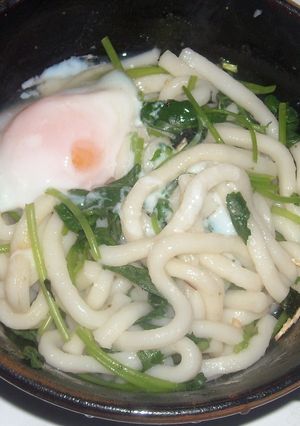 三つ葉＆松茸の味お吸い物で温玉うどん-レシピのメイン写真