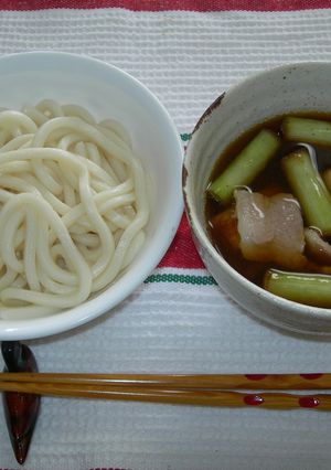 ♫豚肉と焦がしネギのつけうどん♫-レシピのメイン写真