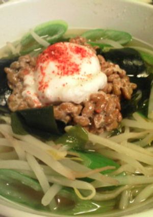 納豆★温泉卵でヘルシーにゅう麺-レシピのメイン写真