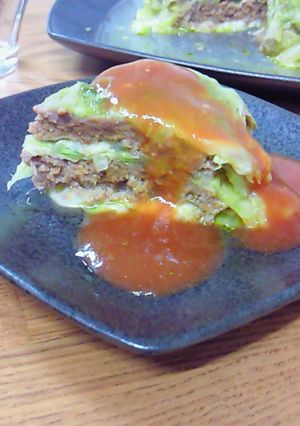 簡単☆キャベツとひき肉の重ね蒸し-レシピのメイン写真