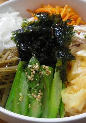 茹で鶏と春野菜のピビンパ-レシピのメイン写真
