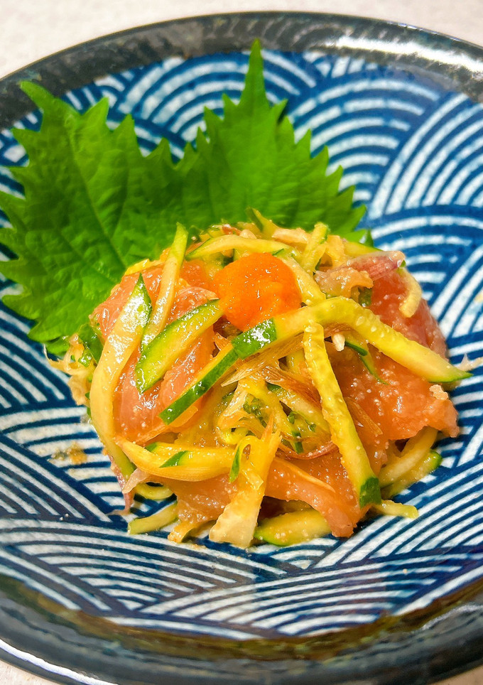 刺身とみょうがときゅうりの明太子和え-レシピのメイン写真
