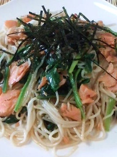 鮭とほうれん草のそうめんチャンプルー-レシピのメイン写真