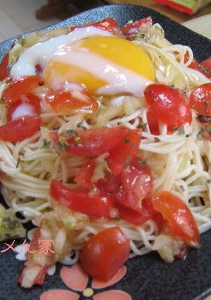 そうめんとまとかっぺりーに。-レシピのメイン写真